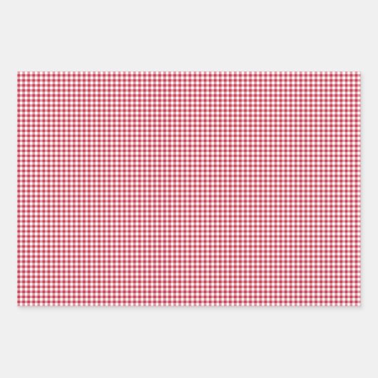 Classic Gingham Cherry Red Inpakpapier Vel (Voorkant 3)