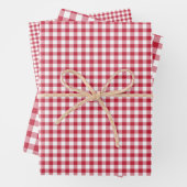 Classic Gingham Cherry Red Inpakpapier Vel (In situ)