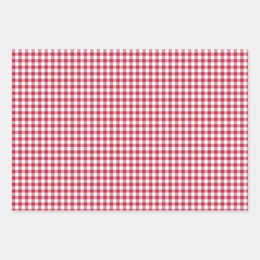 Classic Gingham Cherry Red Inpakpapier Vel (Voorkant)