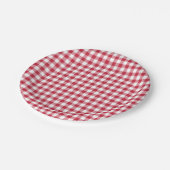 Classic Gingham Cherry Red Papieren Bordje (Gekanteld)