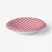 Classic Gingham Cherry Red Papieren Kommen (Gebogen)