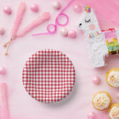 Classic Gingham Cherry Red Papieren Kommen (Feest)