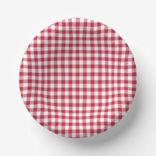 Classic Gingham Cherry Red Papieren Kommen