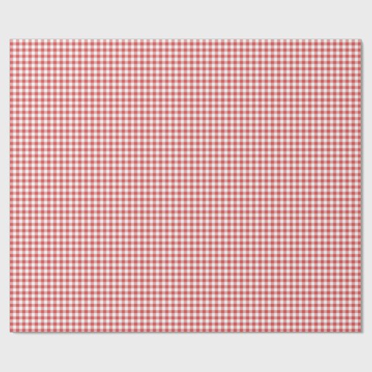 Classic Gingham Coral Red Cadeaupapier (Vlak)