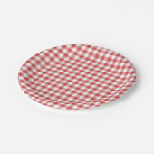 Classic Gingham Coral Red Papieren Bordje (Gekanteld)