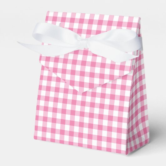 Classic Gingham Fuchsia Bedankdoosjes (Voorkant Zijde)