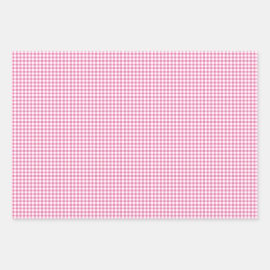 Classic Gingham Fuchsia Inpakpapier Vel (Voorkant 3)