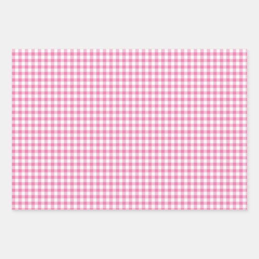Classic Gingham Fuchsia Inpakpapier Vel (Voorkant)