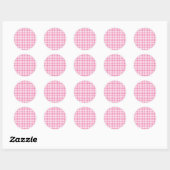 Classic Gingham Fuchsia Ronde Sticker (Vel)