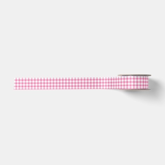 Classic Gingham fuchsia Satijnen Lint (Voorkant)