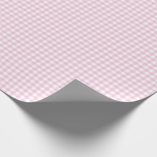 Classic Gingham Light Pink Cadeaupapier (Hoek)