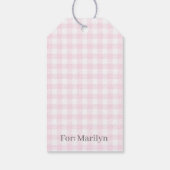 Classic Gingham Light Pink Gift Label Cadeaulabel (Achterkant)