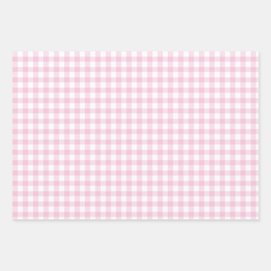 Classic Gingham Light Pink Inpakpapier Vel (Voorkant 2)