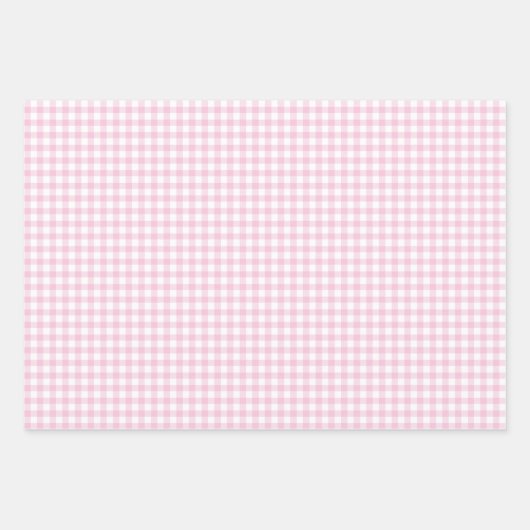 Classic Gingham Light Pink Inpakpapier Vel (Voorkant)