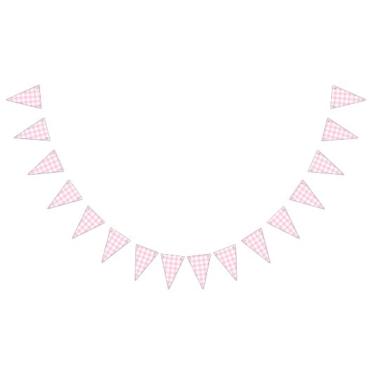 Classic Gingham Light Pink Vlaggetjes (Alle)