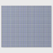 Classic Gingham Navy blauw Cadeaupapier (Vlak)