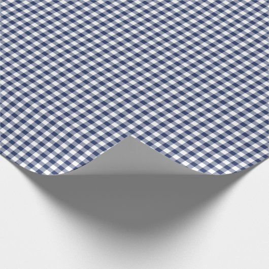 Classic Gingham Navy blauw Cadeaupapier (Hoek)