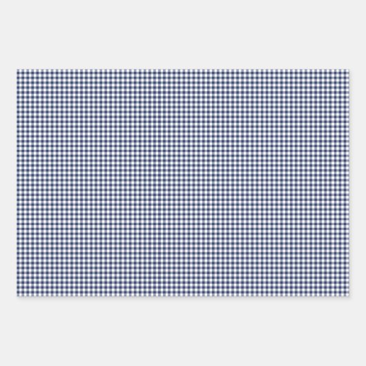 Classic Gingham Navy blauw Inpakpapier Vel (Voorkant 3)