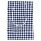 Classic Gingham Navy blauw Medium Cadeauzakje (Voorkant)