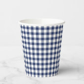 Classic Gingham Navy blauw Papieren Bekers (Links)