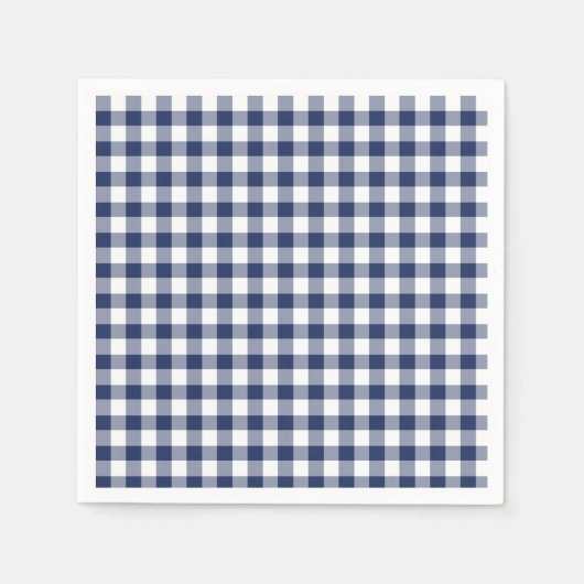 Classic Gingham Navy blauw Servet (Voorkant)