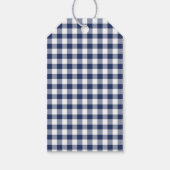 Classic Gingham Navy Blue Cadeaulabel (Voorkant)