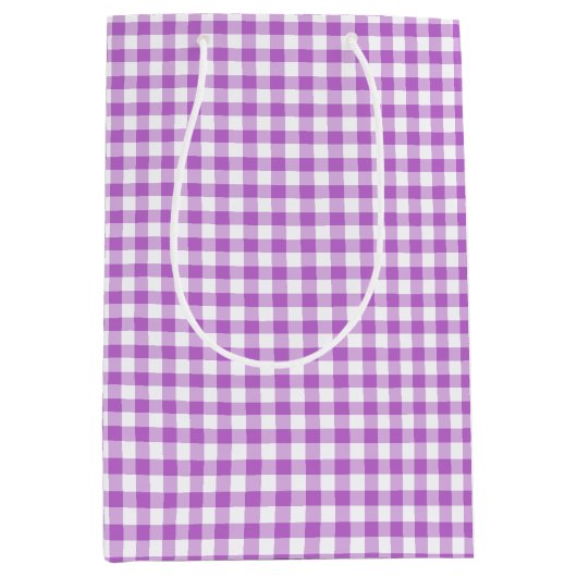 Classic Gingham Orchid Purple Medium Cadeauzakje (Voorkant)