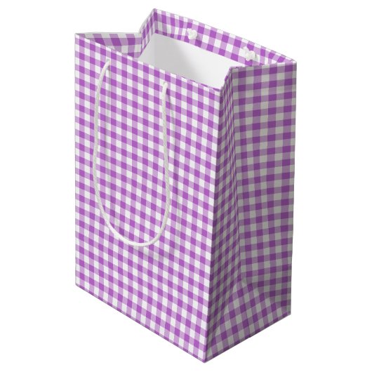 Classic Gingham Orchid Purple Medium Cadeauzakje (Achterkant Gekanteld)