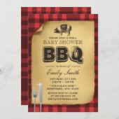 Classic Gingham Pig Roast BBQ Baby shower Kaart (Voorkant / Achterkant)