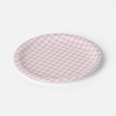 Classic Gingham Pink Papieren Bordje (Gekanteld)