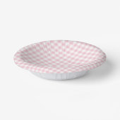 Classic Gingham Pink Papieren Kommen (Gebogen)