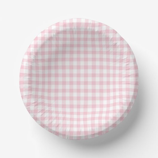 Classic Gingham Pink Papieren Kommen (Voorkant)