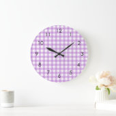Classic Gingham Pset Lila pastel esthetisch Grote Klok (Huis)