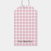 Classic Gingham Raspberry Cadeaulabel (Achterkant)