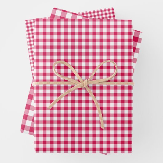 Classic Gingham Raspberry  Inpakpapier Vel (In situ)