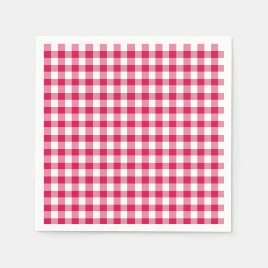 Classic Gingham Raspberry Servet (Voorkant)
