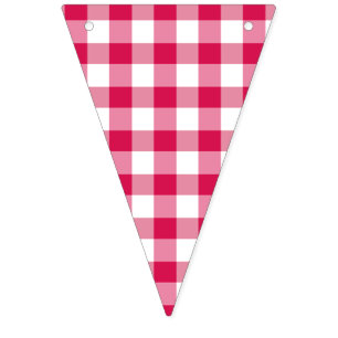 Classic Gingham Raspberry Vlaggetjes
