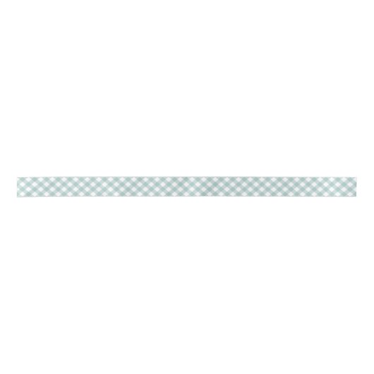 Classic gingham schattig blauwgroen check baby cad satijnen lint (Voorkant)