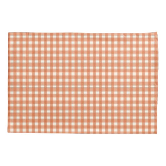Classic Gingham Sinaasappel Kussensloop (Achterkant)