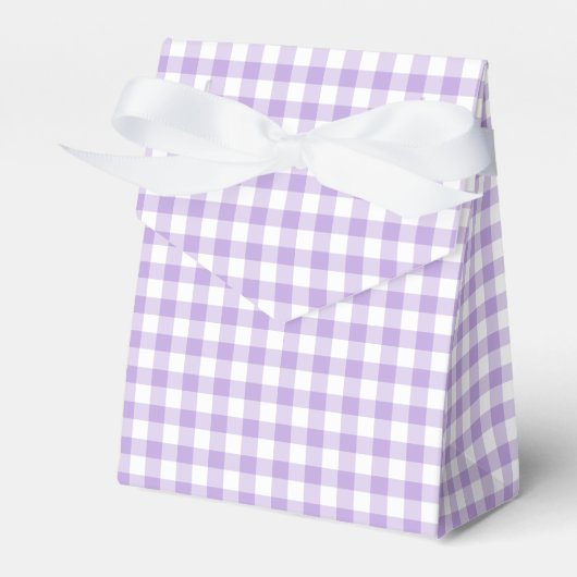 Classic Gingham Soft Lavender Bedankdoosjes (Voorkant Zijde)