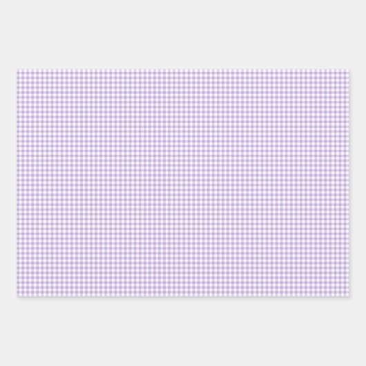 Classic Gingham Soft Lavender Inpakpapier Vel (Voorkant 3)
