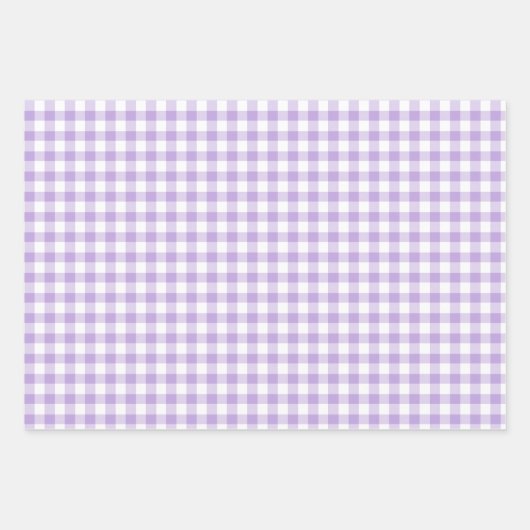 Classic Gingham Soft Lavender Inpakpapier Vel (Voorkant 2)