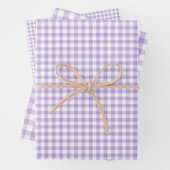 Classic Gingham Soft Lavender Inpakpapier Vel (In situ)