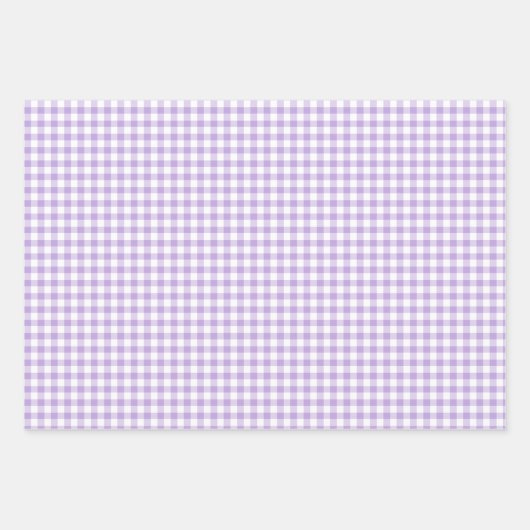 Classic Gingham Soft Lavender Inpakpapier Vel (Voorkant)