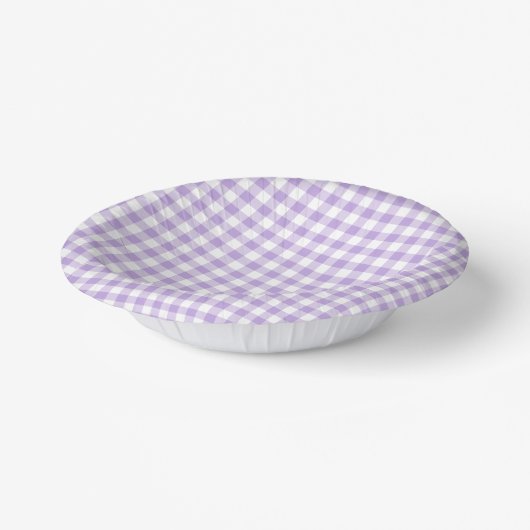 Classic Gingham Soft Lavender Papieren Kommen (Gebogen)
