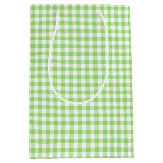Classic Gingham Spring Green Medium Cadeauzakje (Voorkant)