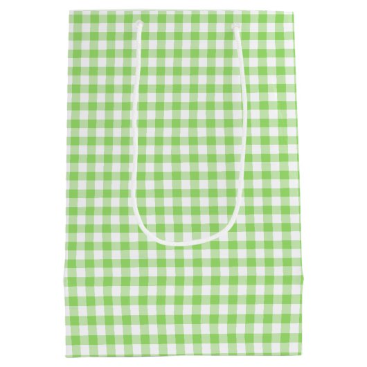 Classic Gingham Spring Green Medium Cadeauzakje (Achterkant)