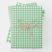 Classic Gingham Summer Green Inpakpapier Vel (In situ)