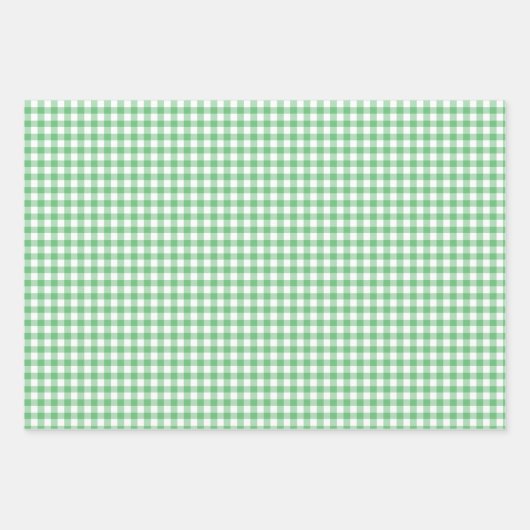 Classic Gingham Summer Green Inpakpapier Vel (Voorkant)