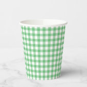 Classic Gingham Summer Green Papieren Bekers (Links)